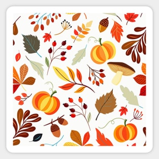 Fall Pattern, Beautiful Autumn, Pumpkins, Acorns, Leaves & Mushrooms face masks, Phone Cases, Apparel & Gifts Sticker